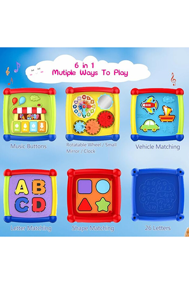 - لعبة تعليمية على شكل مكعب أنشطة للأطفال - متعددة الألوان - 5