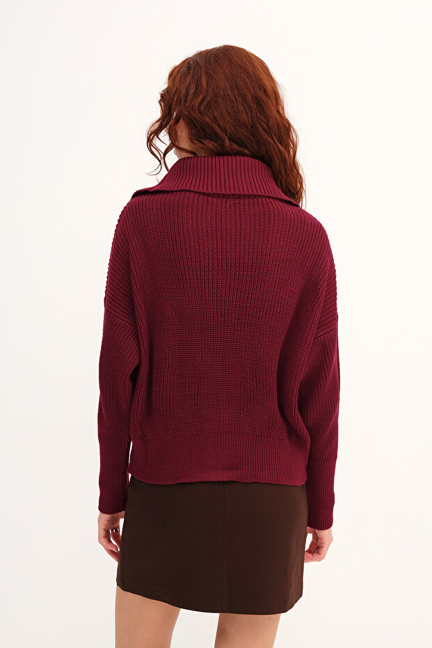 Fermuarlı Triko Hırka H2887 - 6