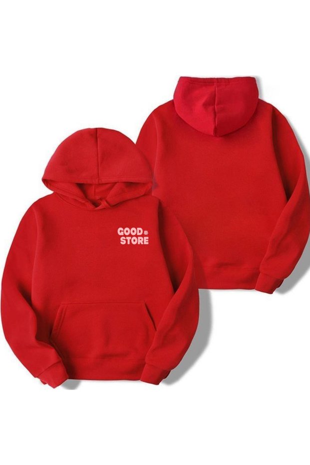 New Season Good Store Printed Open 3 Yarn Cotton Hooded Sweatshirt