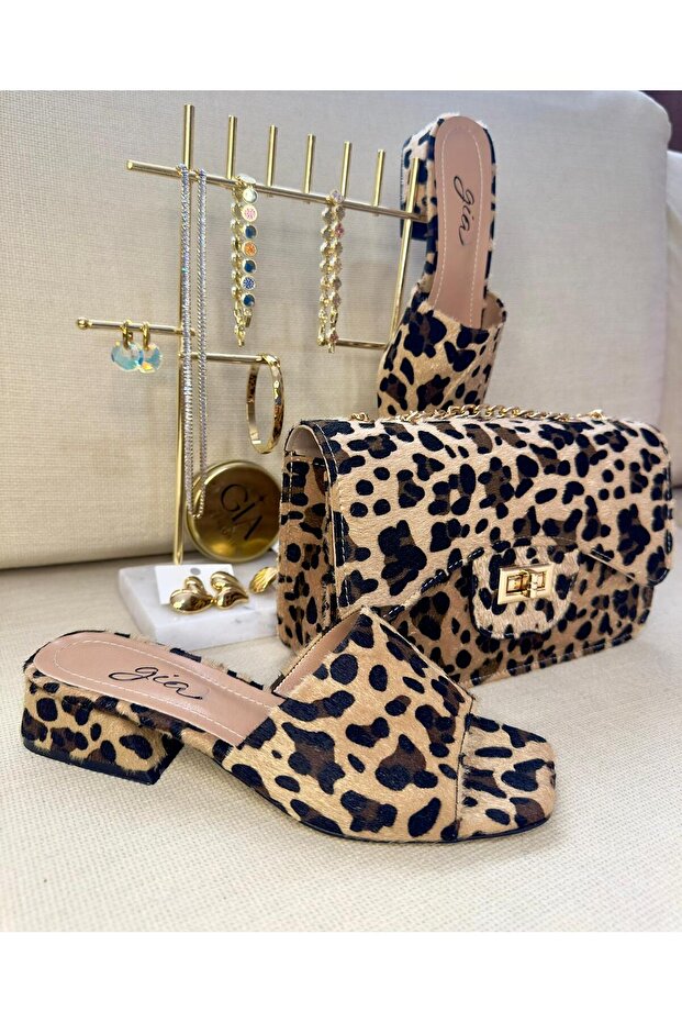 Leopar Topuklu Terlik 2'Lİ - 5