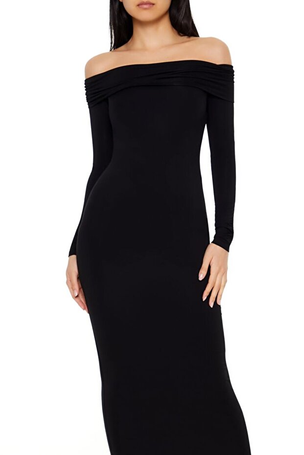 Madonna Yaka Midi Elbise - 1