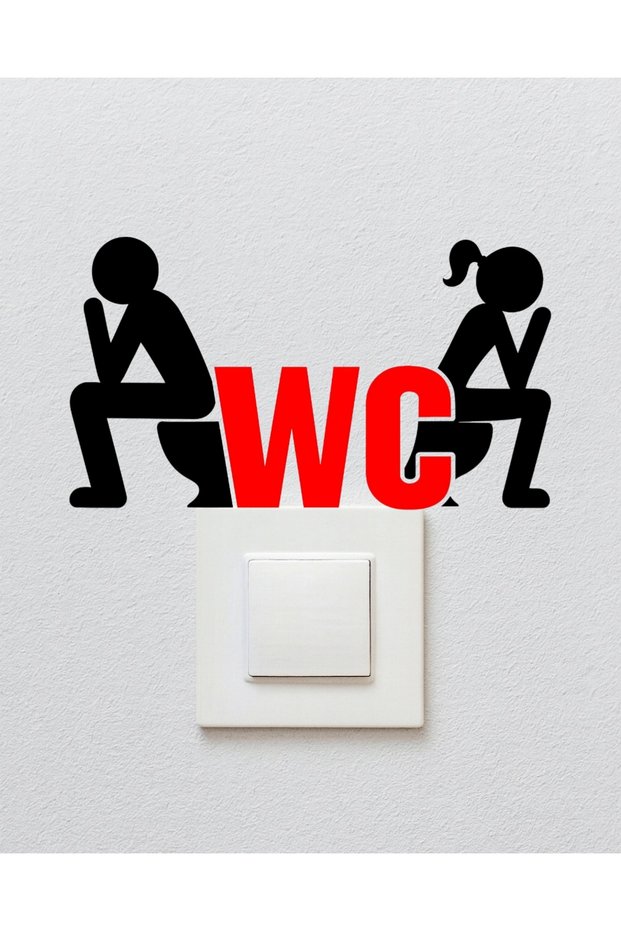Sticker on the Top of the Socket - Wall Sticker - Wc Toilet Male and Female