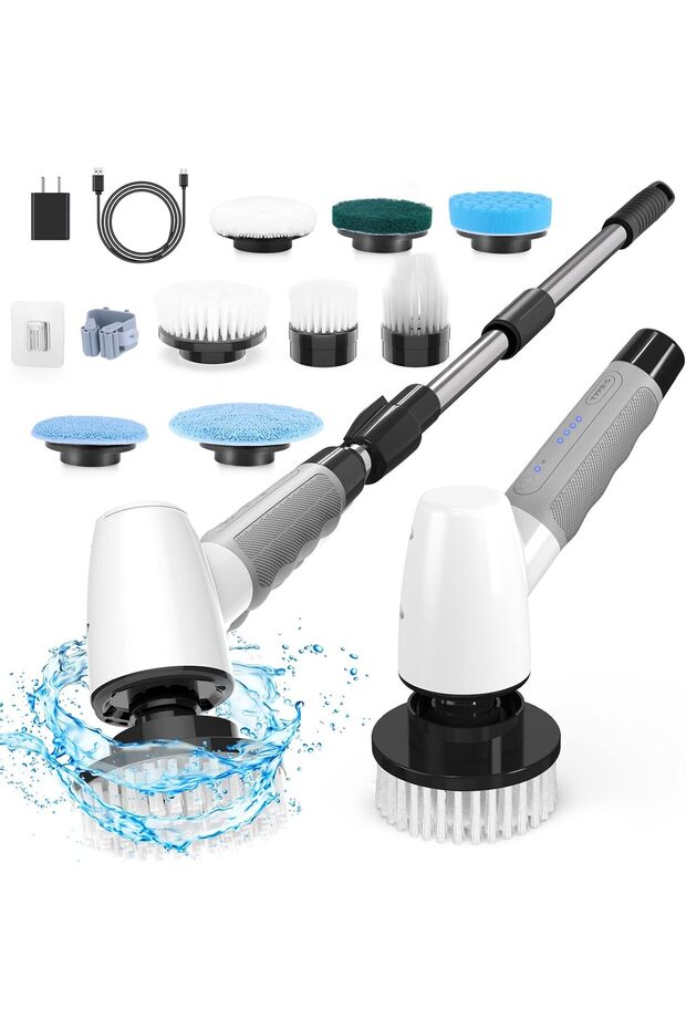 Bomves Electric Spin Scrubber, Cordless Cleaning Brush Tub Tile Scrubber for Home