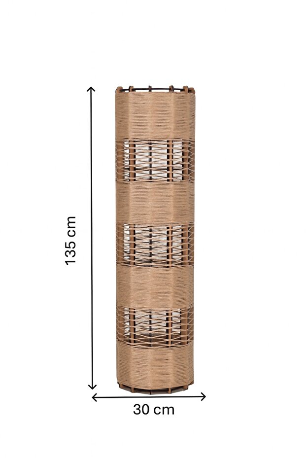 Bohem,Ahşap,Jüt,Hasır,Doğal Lambader 135*32 - 2