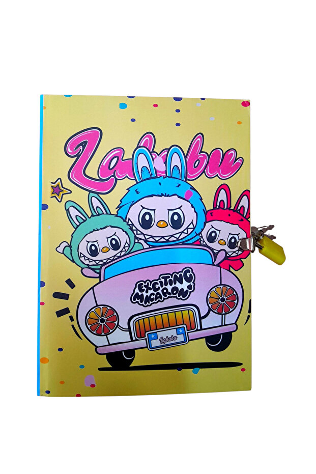 Labubu Character Locked Commemorative Daily Memory Notebook - Silicone Labubu Keychain - 2