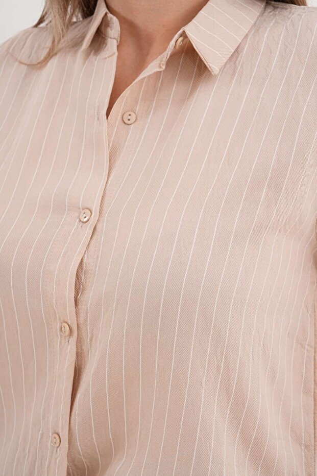 Çizgili Basic Gömlek - 6