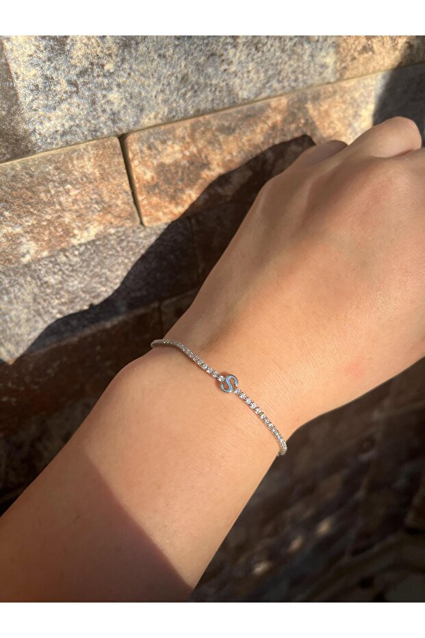 Steel Waterway Letter S Elegant Bracelet