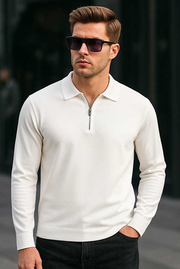 Men's Half Zipper Basic Winter 3-Piece Sweatshirt - 2