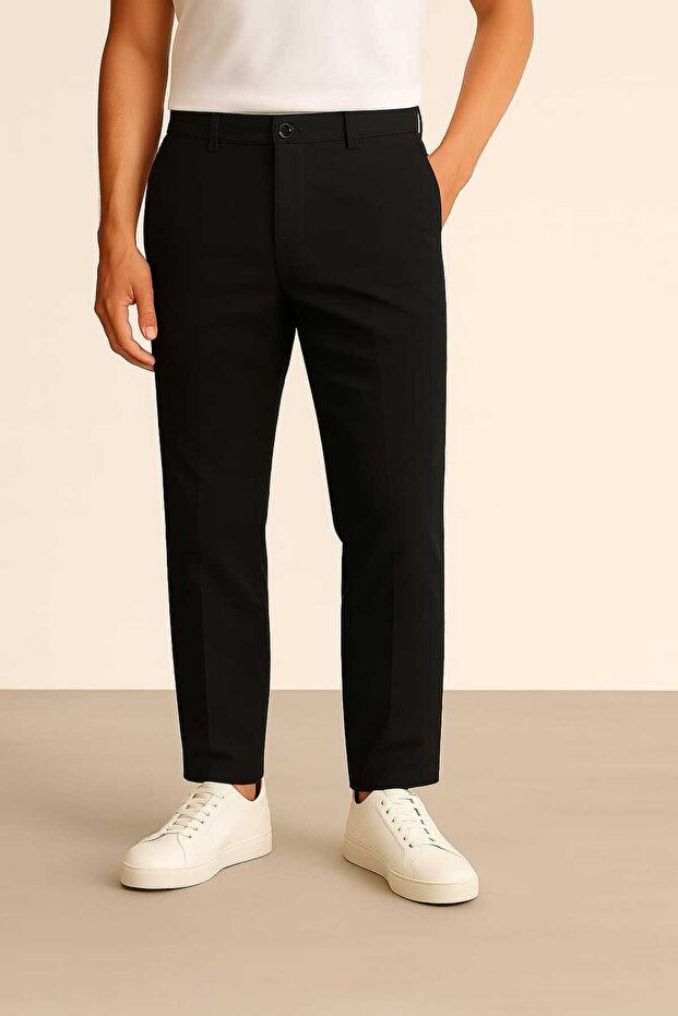 Winter 100% Cotton Gabardine Fabric Men's Linen Pants