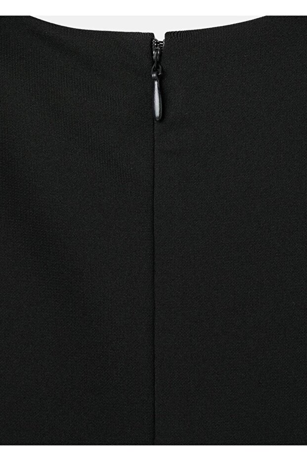 Pileli evaze elbise - 6