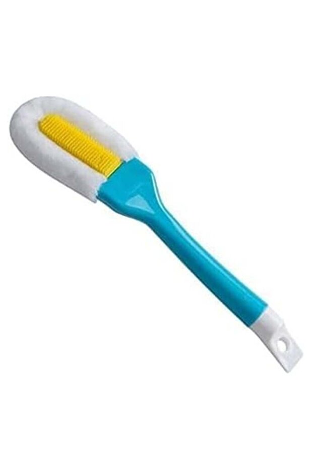 Shoe Cleaning Soft Bristle Brush With Long Hangable Handle (Blue)