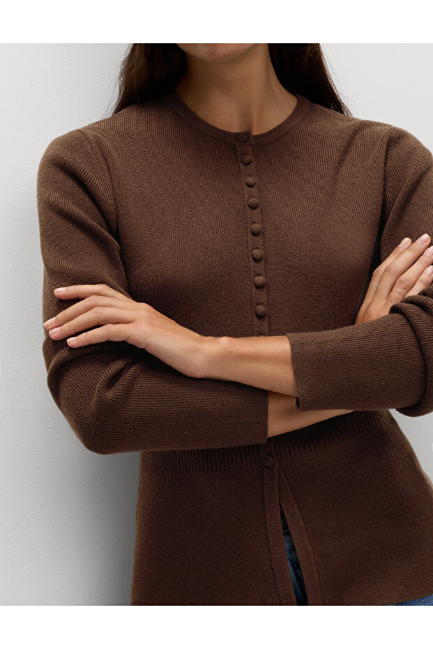 Soft Touch Yuvarlak Yaka Hırka - 1