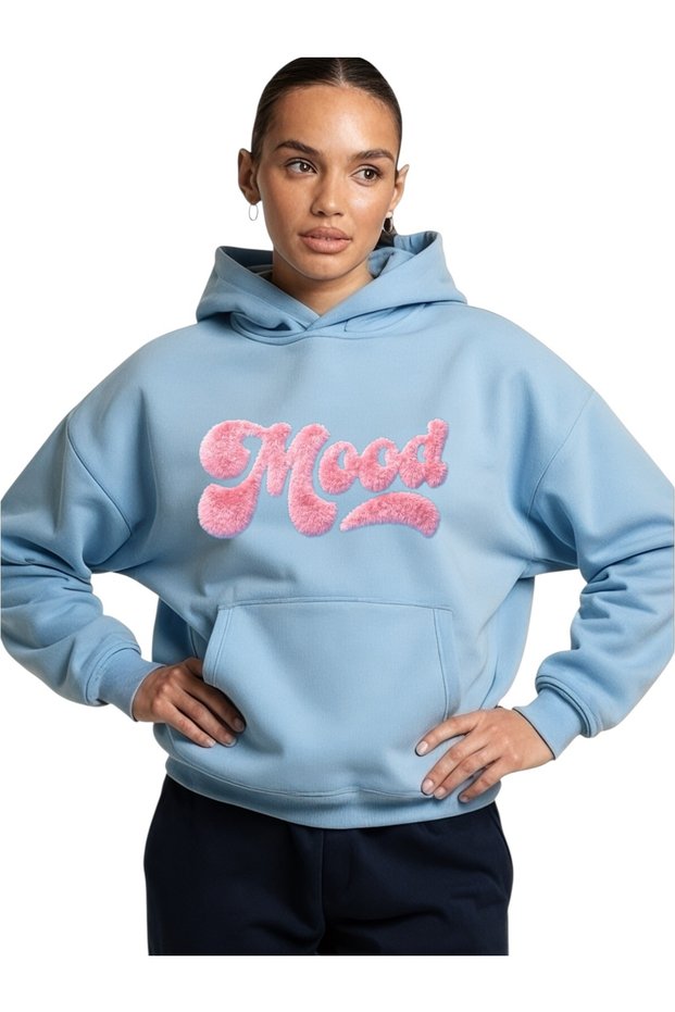 Unisex Mood Colorful Custom Printed Cotton Oversize Hooded Sweatshirt