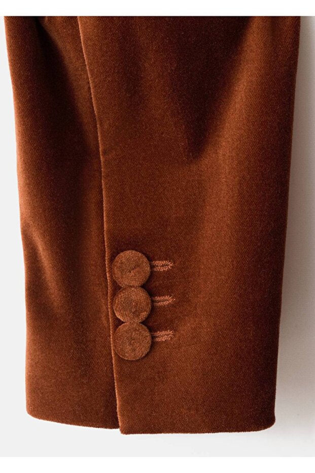 Cepli kadife blazer ceket - 7