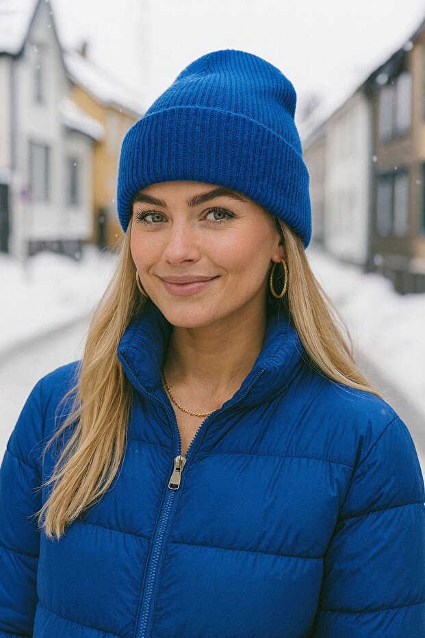 Cobalt Blue Basic Unisex Beanie