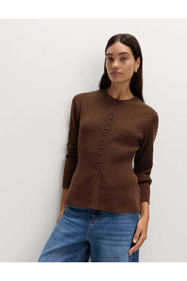 Soft Touch Yuvarlak Yaka Hırka - 5