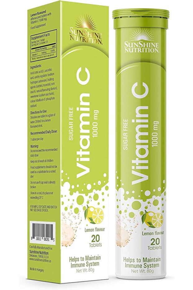 Vitamin C 1000 Mg, (2 X 20 Tablets) | Effervescent Tablets Value Pack | No Added