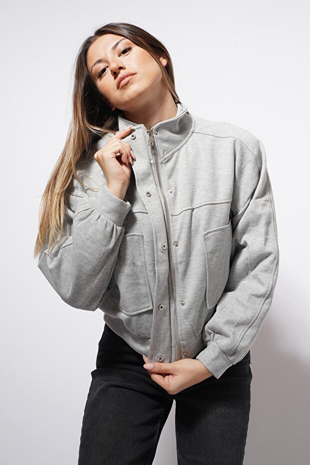 Docy Cıt Detailed Jacket Gray