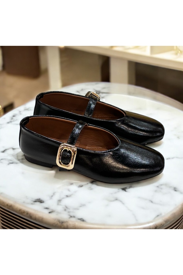 Gold Buckle Detail Balerina