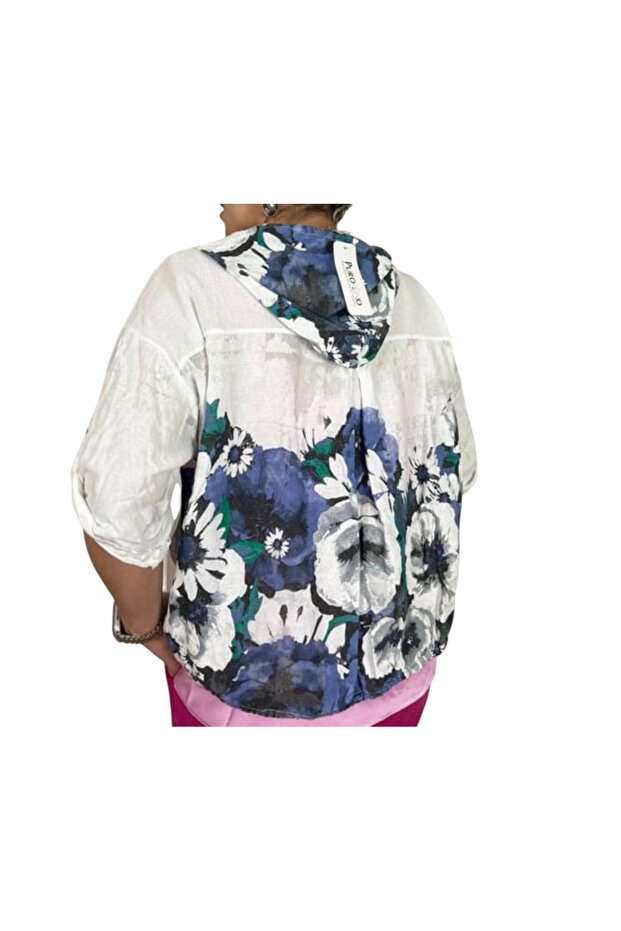 سترة مزخرفة بالزهور مع سحاب وجيوب - 2