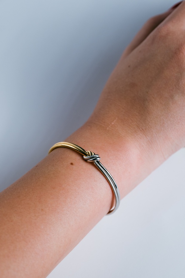 سوار رفيع ذو عقدتين بلونين - 2