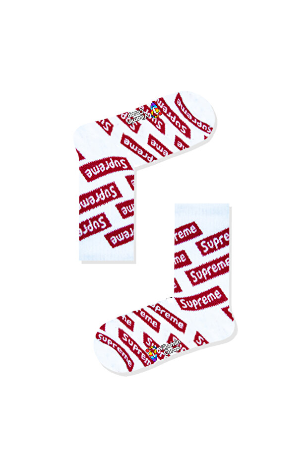 Blocks Red Athletic Socks - 1