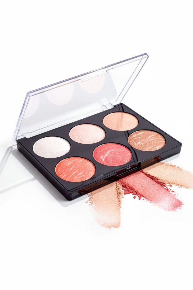 6-Piece Highlighter & Blush Palette - with Eye Pencil
