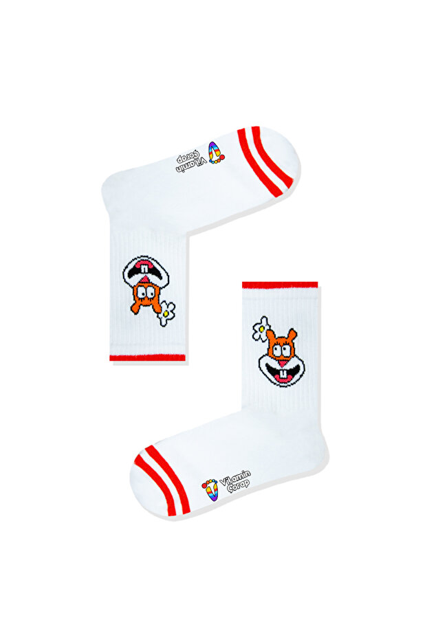 جوارب ساندي شيكس الرياضية البيضاء - 1