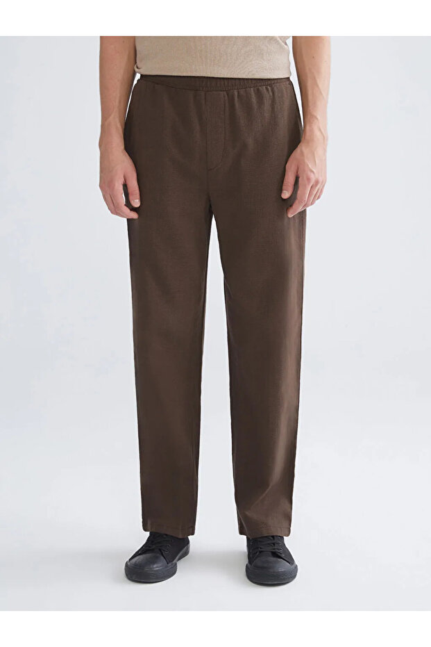 Xside Brown Standard Fit Men's Trousers