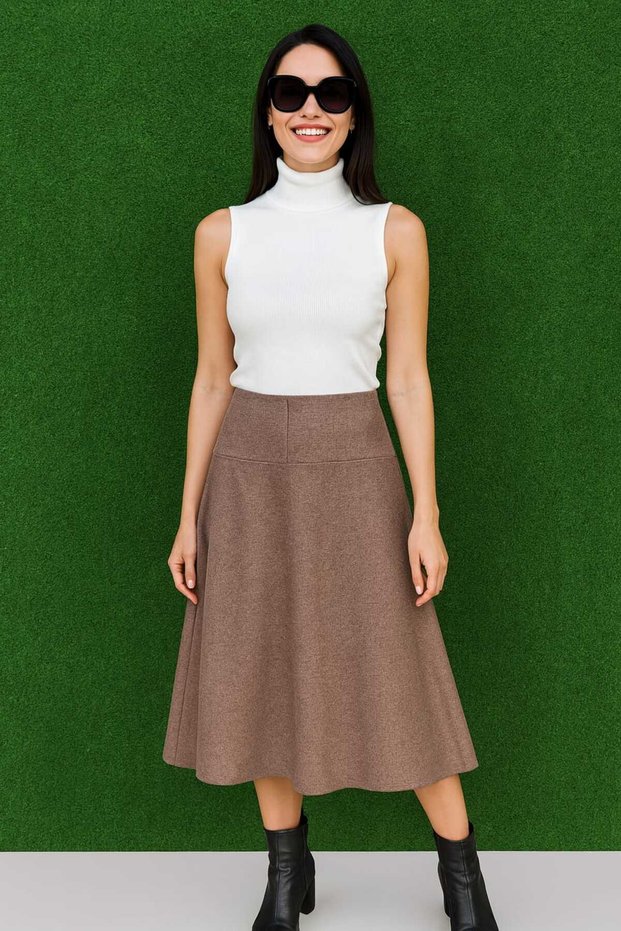Women's High Waist Thessaloniki Flared Skirt