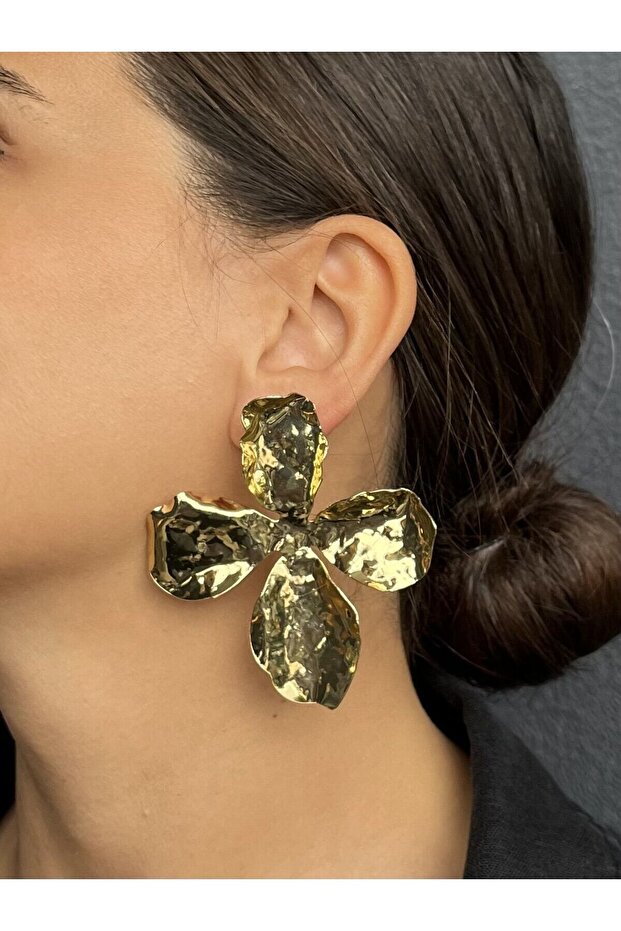 أقراط كبيرة بنمط أوراق الشجر - 2