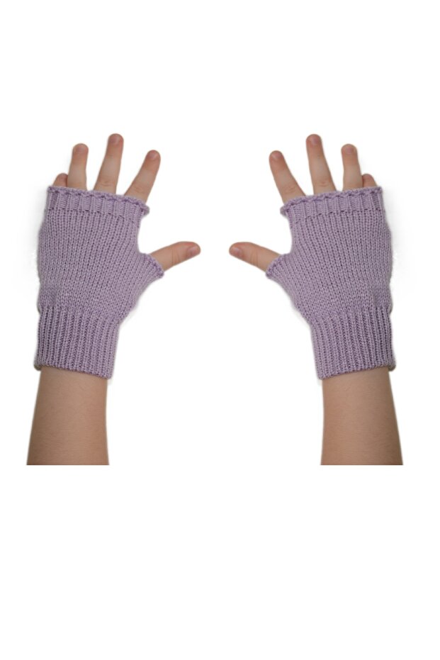 Unisex Çocuk Parmaksız Kışlık Örme Triko Eldiven - 1