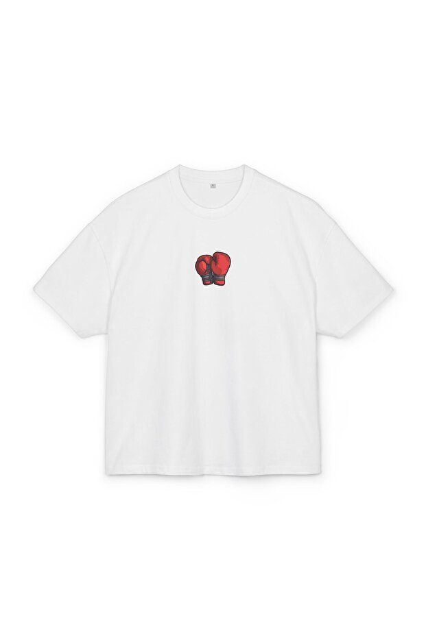 Oversize Unisex Cotton T-Shirt – Boxing Glove Print