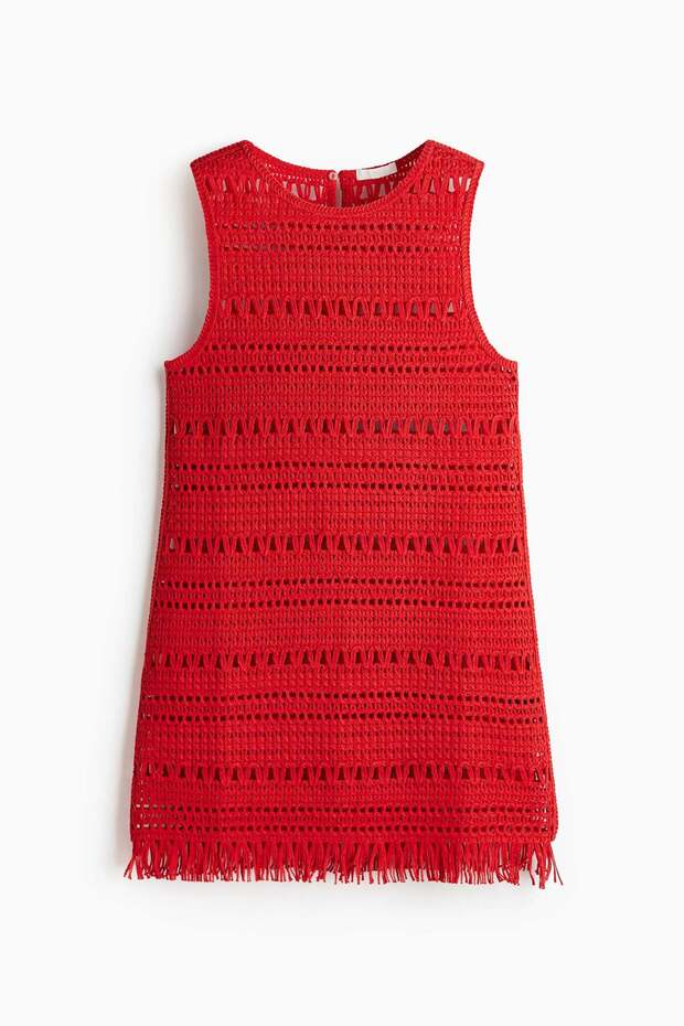 Crochet-look mini dress