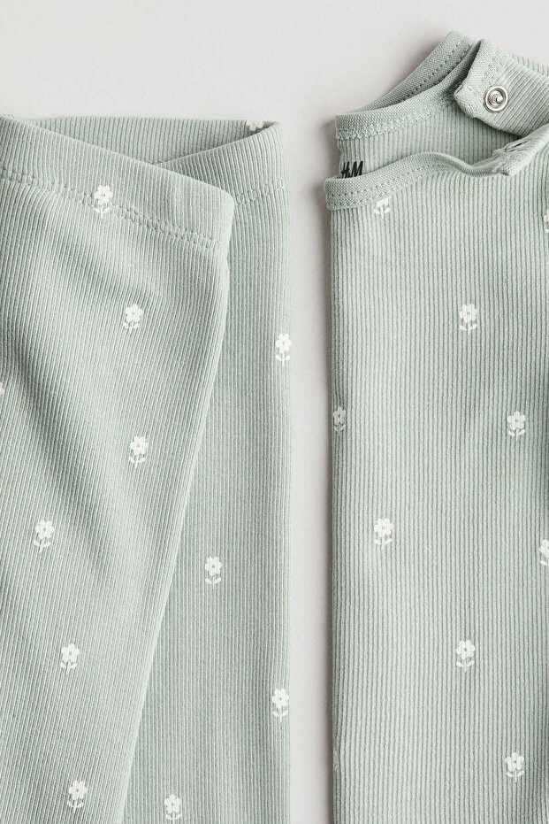 طقم قطني مضلع مكون من قطعتين - 2