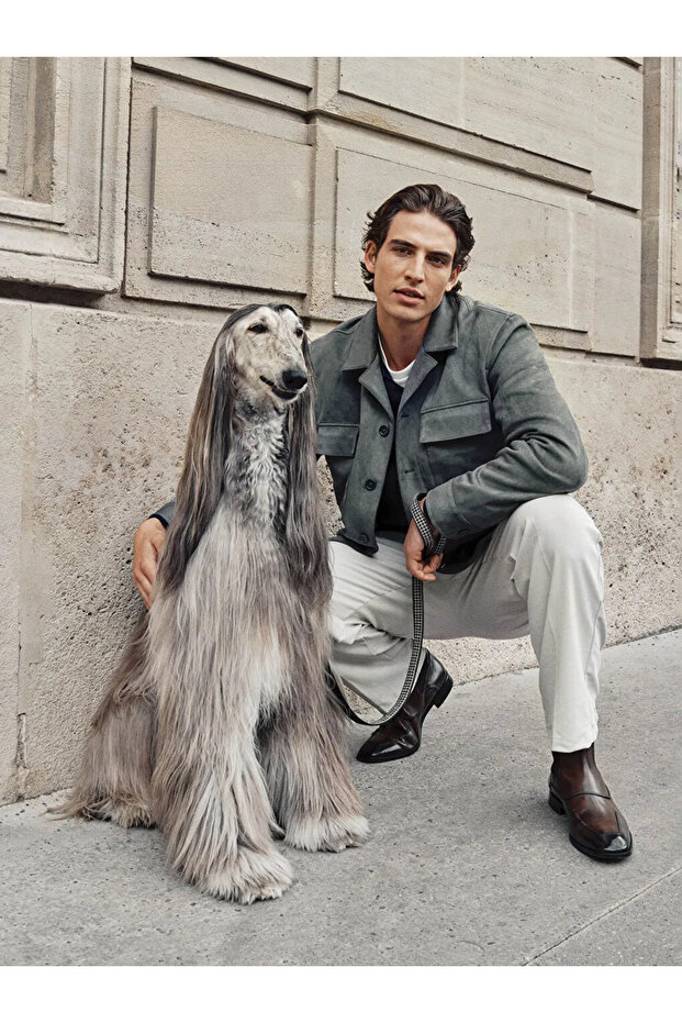 LCW Vision Antrasit Standart Kalıp Gömlek Yaka Süet Erkek Mont - 1