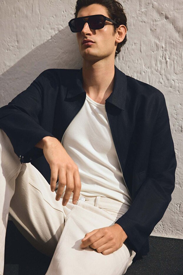 سترة من مزيج الكتان بقصّة عادية - 3