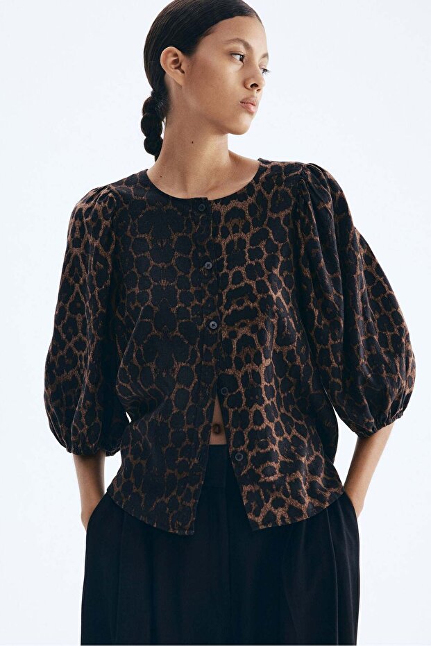 بلوزة من مزيج الكتان - 2