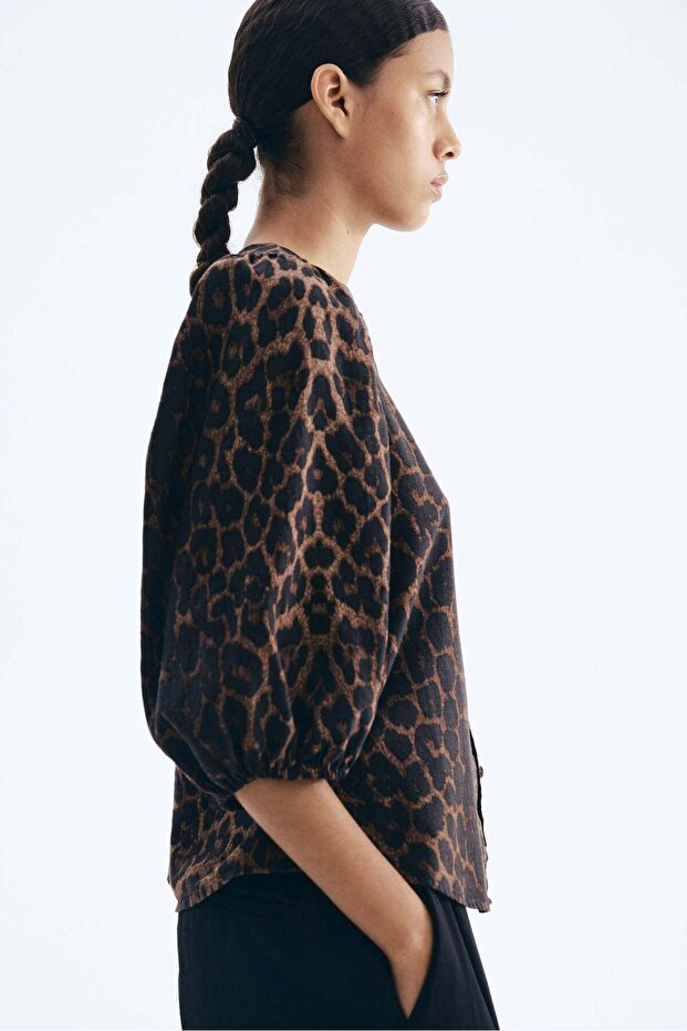 بلوزة من مزيج الكتان - 4