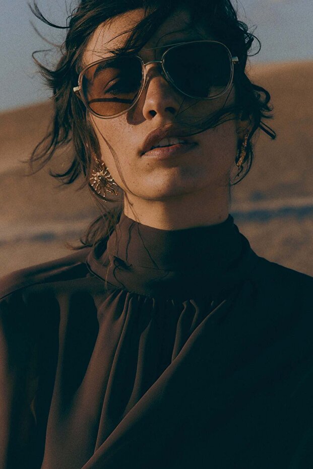 بلوزة شيفون برباط على الرقبة - 6