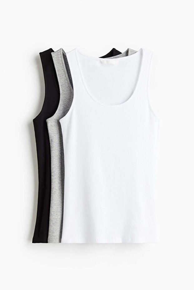 3-pack ribbed vest tops