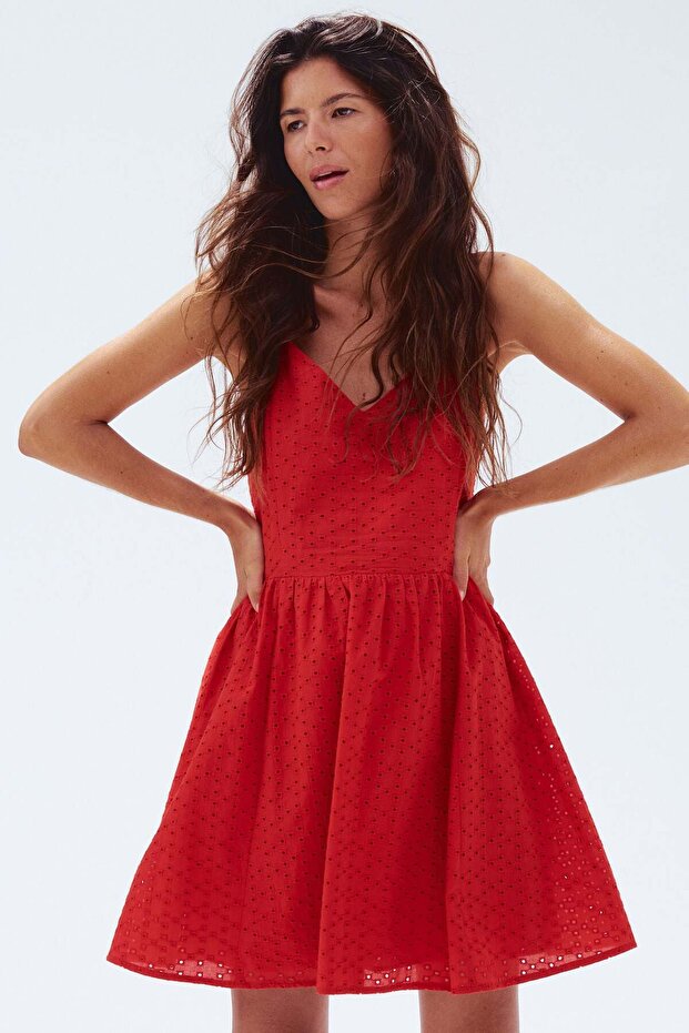 Broderie anglaise strappy dress