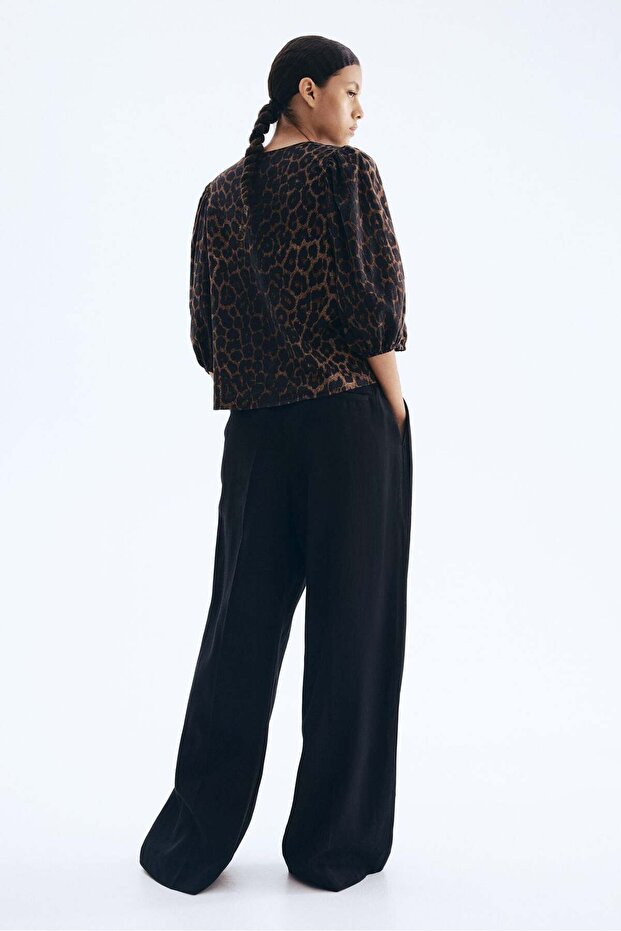 بلوزة من مزيج الكتان - 1