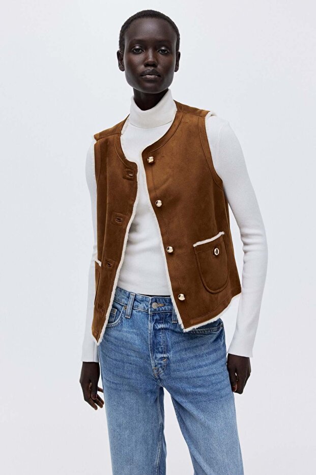 Pile-lined gilet
