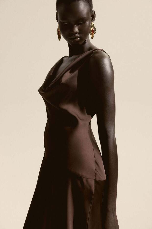 Cowl-neck dress