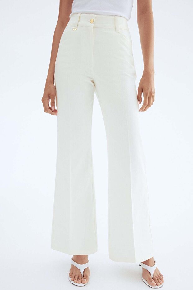 بنطلون واسع من قماش التويل - 4