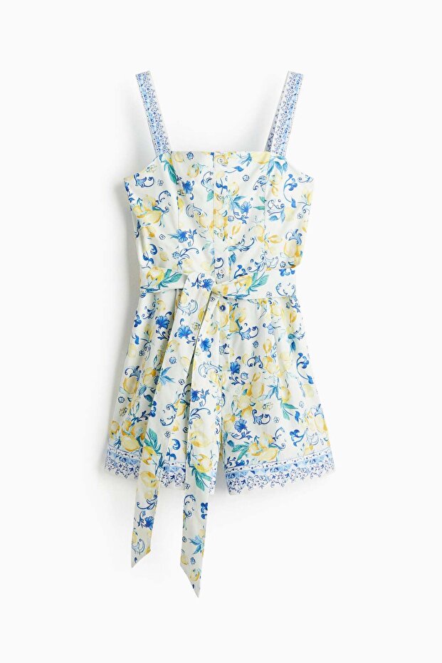 Cotton poplin playsuit