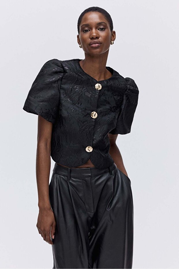 بلوزة بأكمام منفوخة - 3