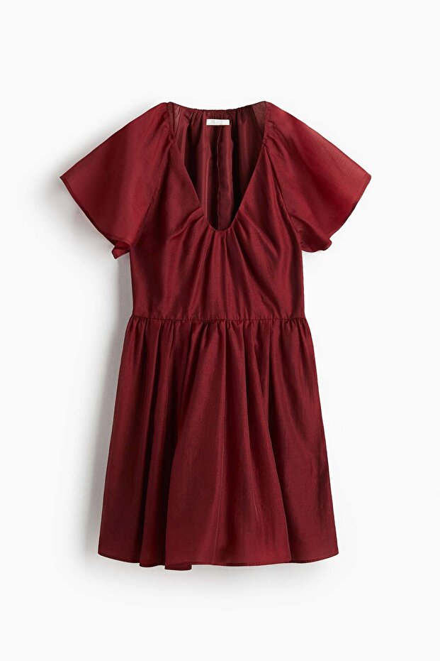 Butterfly-sleeved dress