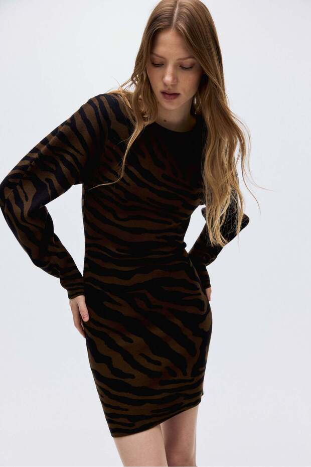 Jacquard-knit dress